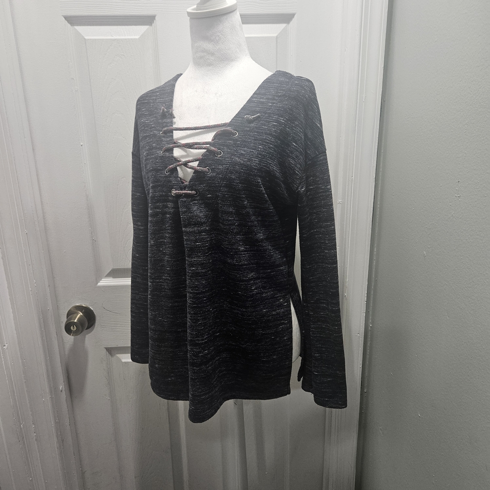 Inspired Hearts Navy Textured Knit Top